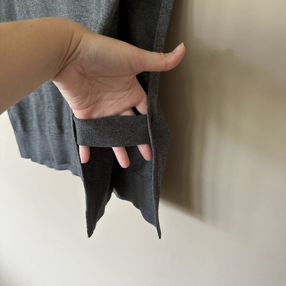 Planet by Lauren G Artsy Top One Size Pima Cotton Gray Side Cut Out Earthy - Picture 4 of 8